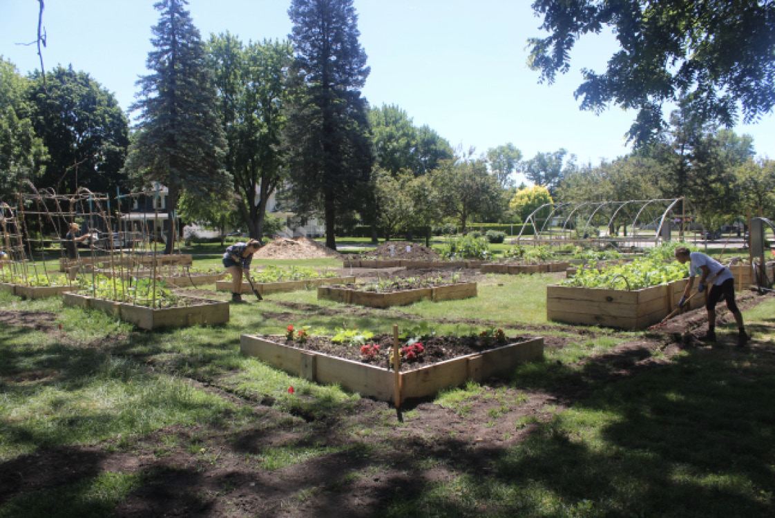 Grinnell College’s new Community Garden. Photo courtesy of Jon Andelson.