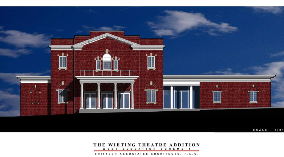 An architect's rendering shows what the Wieting will look like when the new round of renovations is completed. Photo courtesy of Abigail Evans