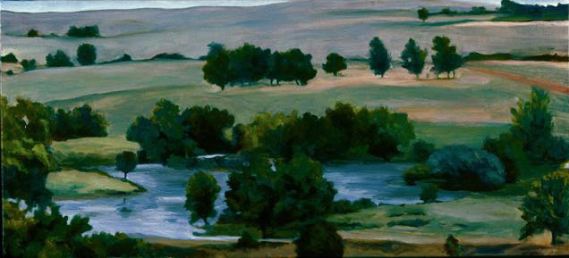 "Show Me," Oil on canvas, 12” x 60”, by Jane Pronko, 1987