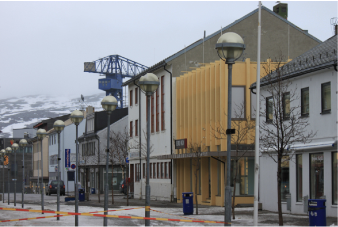 “After Target Practice.” Kirkenes, Norway. Destroyed by Russian bombs during WWII, it’s a pragmatic Post-War rebuild.