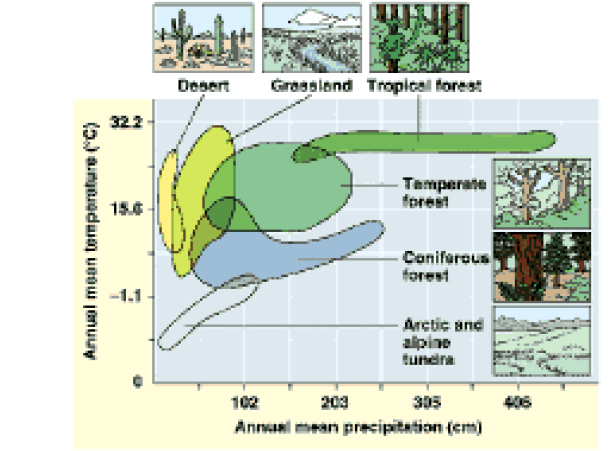 Figure 2. Climograph of North American biomes.