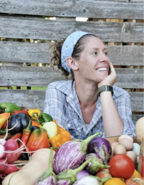 Shanti Sellz, of Muddy Miss Farms, at harvest-time. Photo by Jessica Rilling.