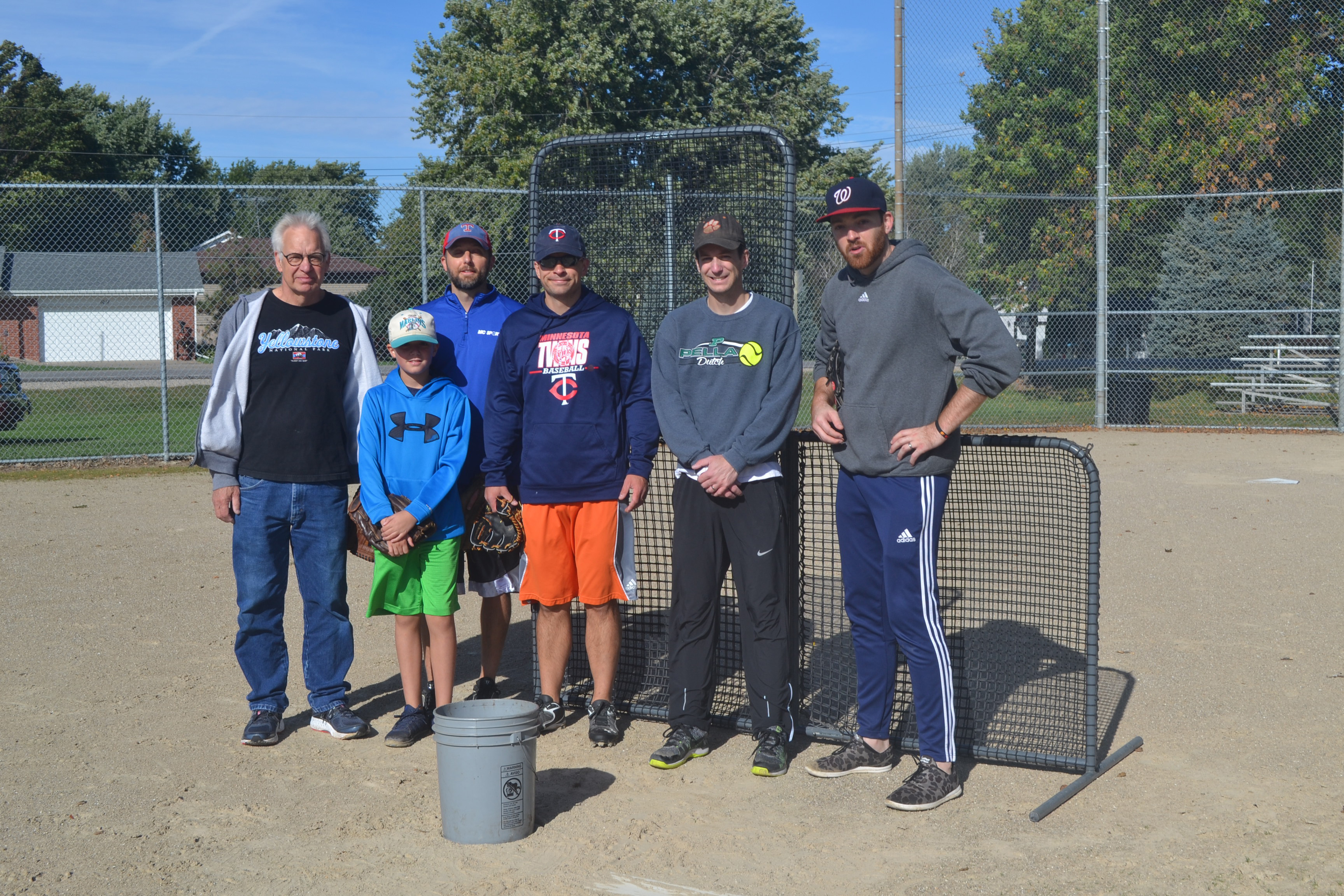 Getting the team back together: Coach David Brandt (far left) is joined (from left to right) by Andrew Carr, Dan Carr, the Brandt brothers Josiah and Nathanael, and Willie Stewart. Photo courtesy of Bridget Brandt