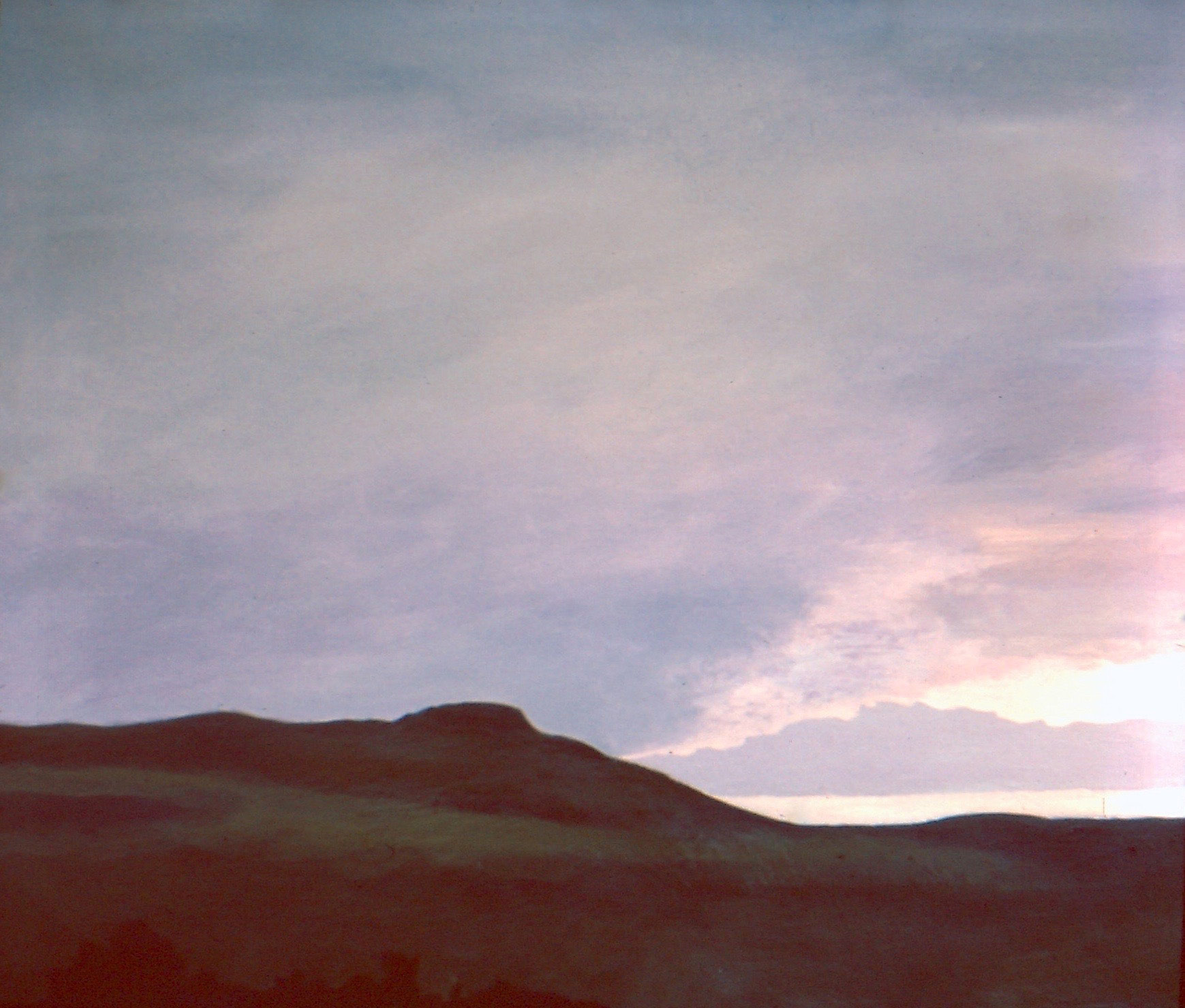 “Storm in the Flint Hills,” Acrylic on canvas, 24 x 30 inches, by Jane Pronko, 1975