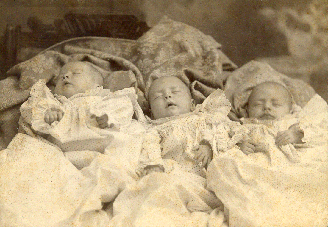 The Janzen Triplets (left to right, Edmund Ernest, Edward Carl, Edna Clara)