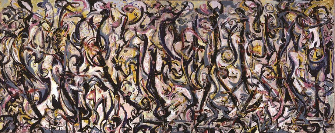 “Mural,” oil and casein on canvas, 8’ X 13’ by Jackson Pollock, 1943. Image courtesy of www.jackson-pollock.org