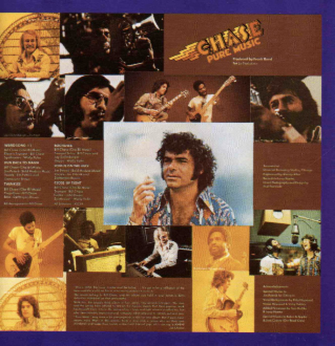 The liner notes for Chase’s third and final album, “Pure Music” with Dartanyan Brown appearing in four photos