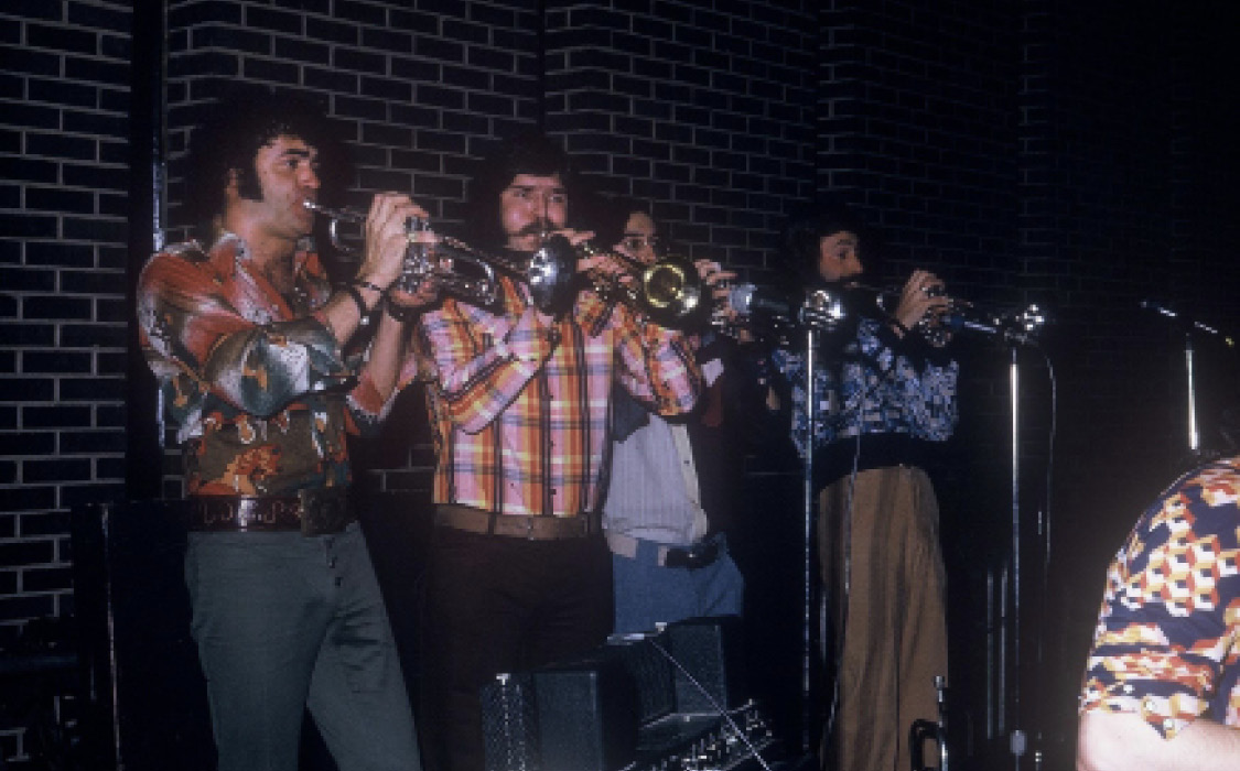 The Chase horn section in full cry: (from left to right) Bill Chase, Jim Oatts, Jay Sollenberger and Joe Morrissey