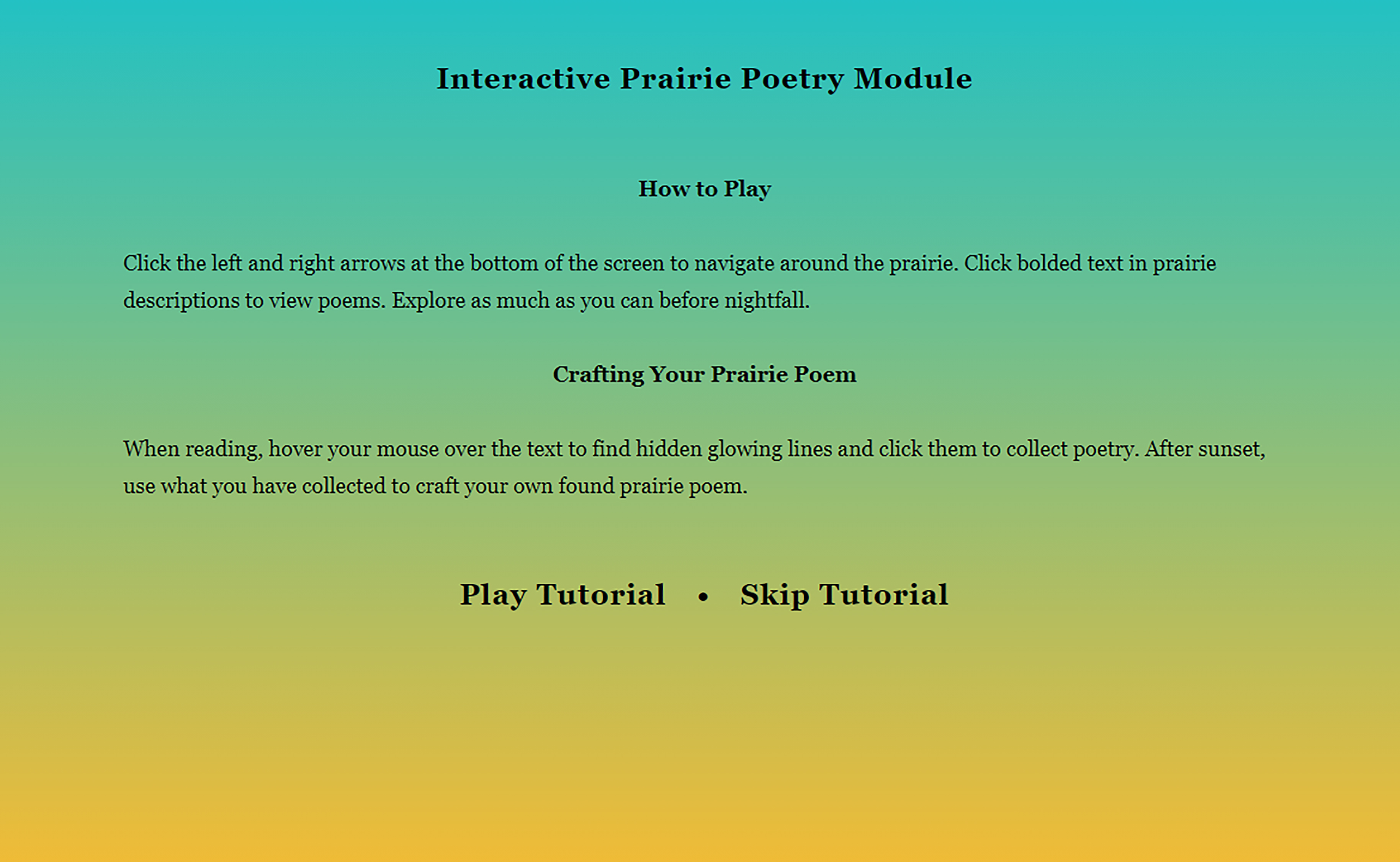 Click the image above to play the Interactive Prairie Poetry Module