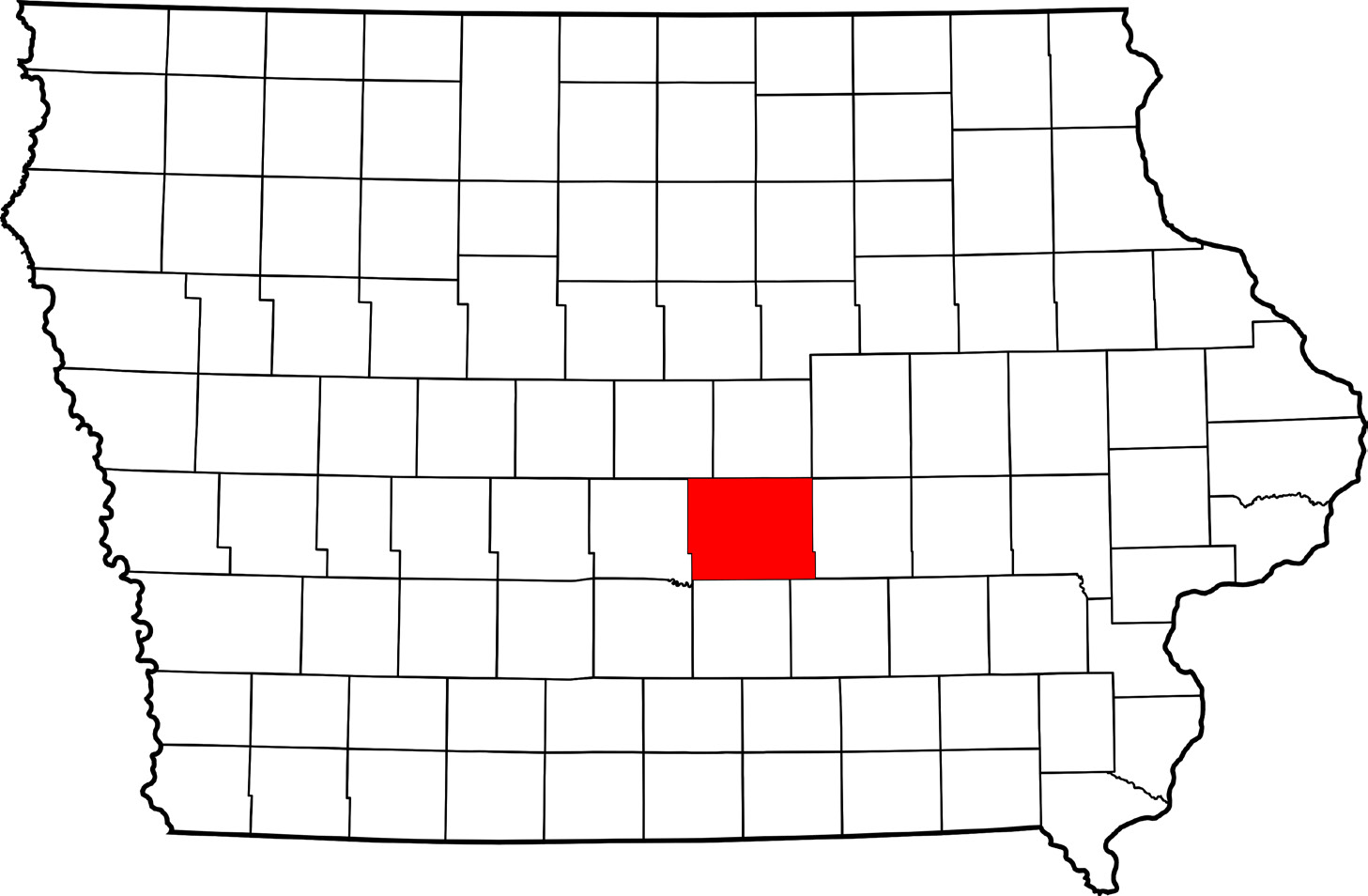 Kellogg is located in Jasper County, Iowa. Image courtesy of Wikimedia Commons.