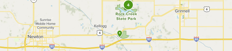 The small town of Kellog, Iowa, is roughly equidistant from Newton in the West and Grinnell in the east. Image courtesy of [Alltrails.com](https://www.alltrails.com/us/iowa/kellogg)