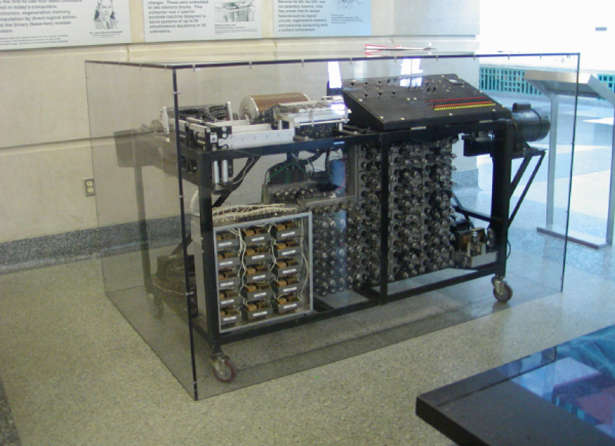 A replica of the Atanasoff-Berry Computer at Iowa State University. Photo courtesy of [Wikimedia Commons](https://commons.wikimedia.org/wiki/File:Atanasoff-Berry\_Computer.jpg)