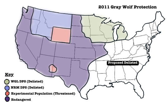 2011 Gray Wolf Protection Map (Figure 7)