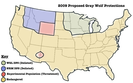 2009 Proposed Gray Wolf Protections Map (Figure 5)
