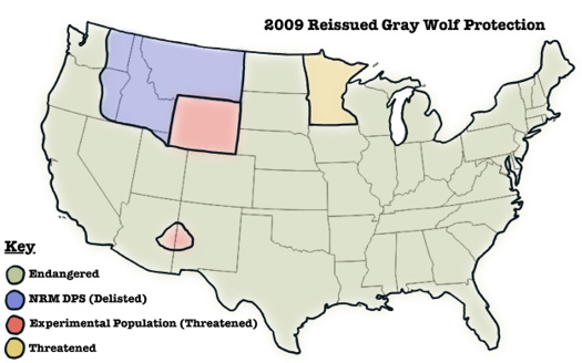 2009 Reissued Gray Wolf Protections Map (Figure 6)