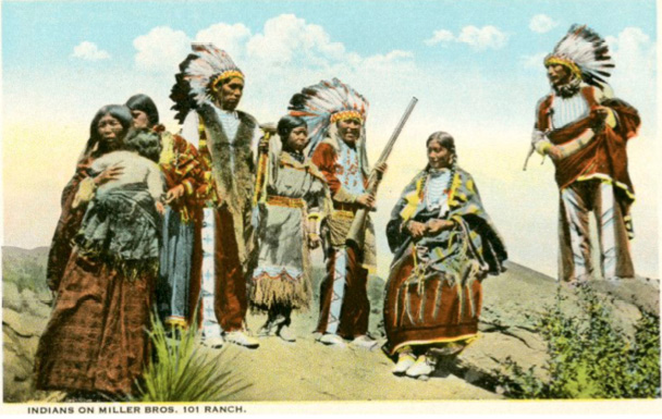 (Figure 1) 1910 postcard displaying a group of Native Americans