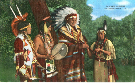 (Figure 3). 1941 postcard depicting members of the Pawnee Nation