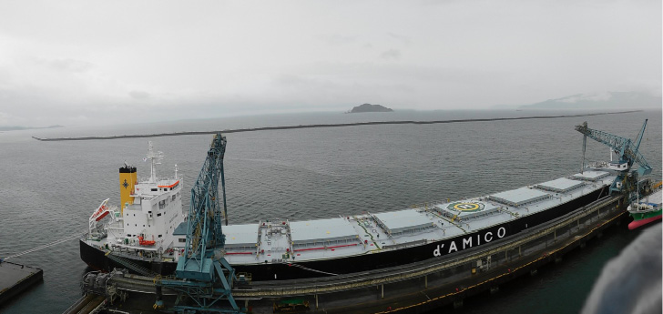Large grain barge in Shibushi harbor, Kagoshima Prefecture, Japan. Photo Courtesy of Benjamin Schrager.