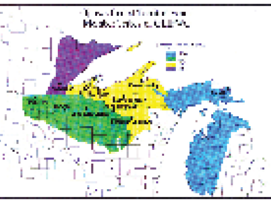 Map of the territory ceded by Ojibwe Tribes in 1837 and 1854. Graphic courtesy of Great Lakes Indian Fish & Wildlife Commission.